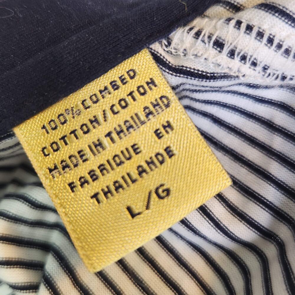 Joey Rodolfo 1870 Striped Cropped Polo 100% Cotton Top Nautical Prep L - Picture 5 of 5